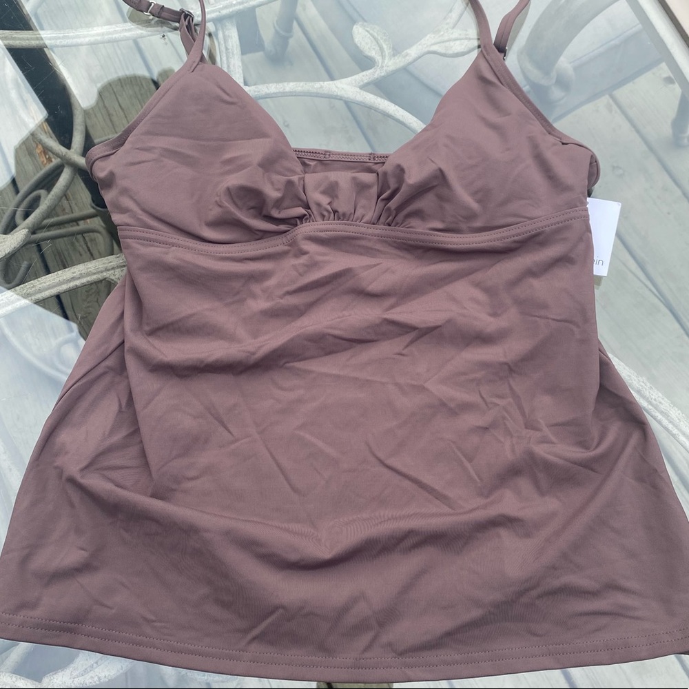 Calvin Klein Swimwear Size 8 Brown Tankini Top - NWT